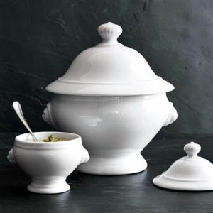 Soup Serving Bowl:  20cm Apilco French Lion Head Soup Serving Bowl, Porcelain