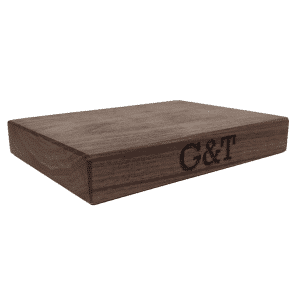 Bar Board: 15cm x 20cm Board with 'Gin & Tonic' and 'Bar Board' Text, Black Walnut Wood