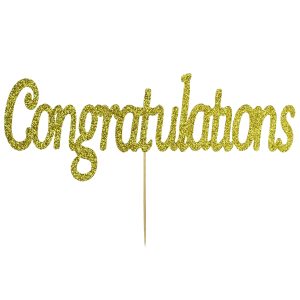 Celebration Cake Topper: Congratulations Cake Topper, Gold