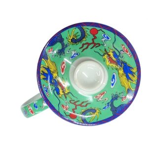 Lidded Mug: 1 x 250ml Green Dragon Infuser Mug, Ceramic