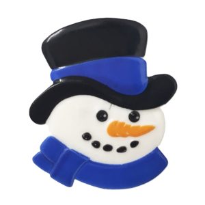 Christmas Cake Toppers: 1 x Snowman with Scarf, Plastic