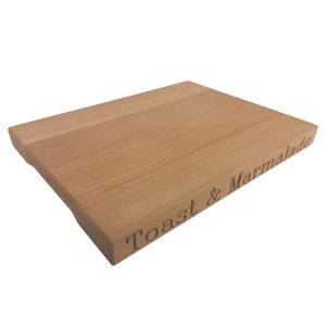 Serving Board: 25cm x 25cmx 3cm Board, Rhubarb & Ginger & Rosemary & Thyme text, Olive Ash