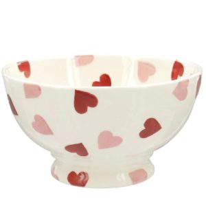 French Bowl: 13.5cm Emma Bridgewater Pink Hearts French Bowl, Ceramic