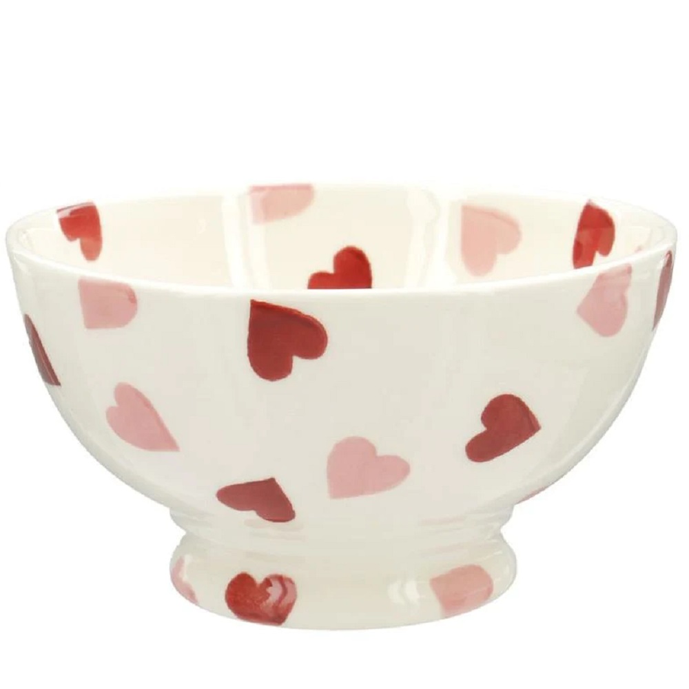 French Bowl: 13.5cm Emma Bridgewater Pink Hearts French Bowl, Ceramic