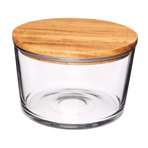 Salad Bowl/Food Container: 2 Litre Glass Bowl with Lid