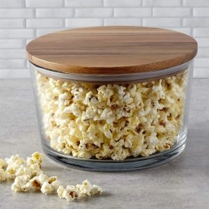 Salad Bowl/Food Container: 2 Litre Glass Bowl with Lid
