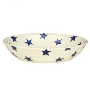 Pasta Bowl: 24cm Emma Bridgewater Blue Star Medium Pasta Bowl, Ceramic