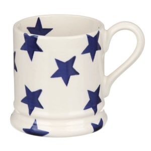 Mug: 1 x 300ml Emma Bridgewater Blue Star 1/2 Pint Mug, Ceramic