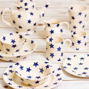 Pasta Bowl: 24cm Emma Bridgewater Blue Star Medium Pasta Bowl, Ceramic