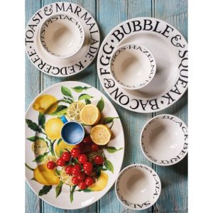 Breakfast/Salad Plate: 1 x 22cm Emma Bridgewater Breakfast Plate Toast & Marmalade Black Toast, Ceramic