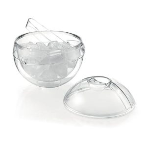 Ice Bucket: Happy Hour Guzzini Sphere Ice Bucket and Tongs, Acrylic