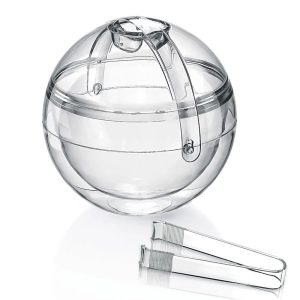 Ice Bucket: Happy Hour Guzzini Sphere Ice Bucket and Tongs, Acrylic