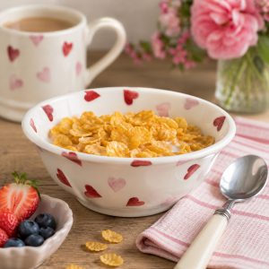 Breakfast Bowl: 16cm Cereal Bowl Emma Bridgewater Pink Hearts, Ceramic