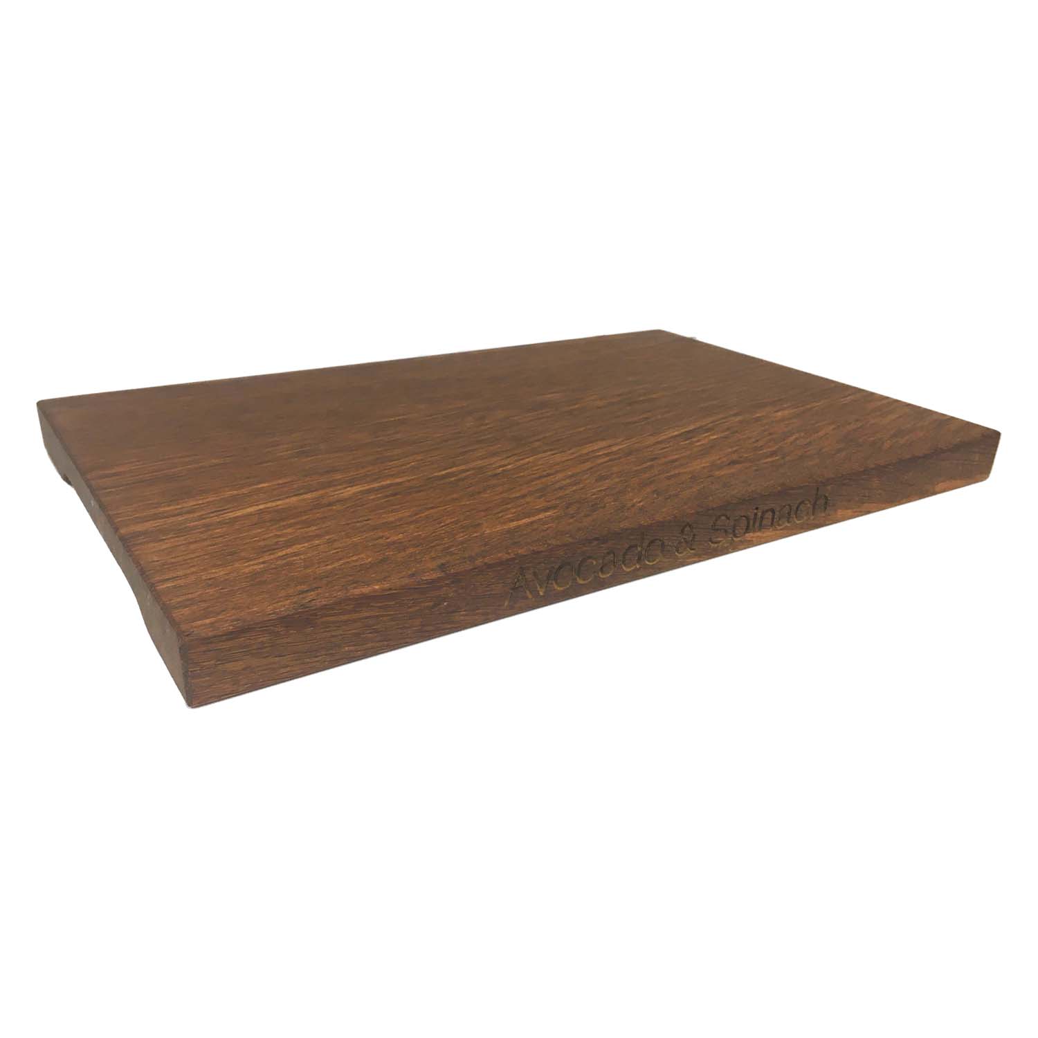 Serving Board: 45cm x 31cm x 3cm Hand Carved Board, Brown Oak