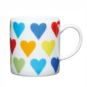 Espresso Mug: 1 x 80ml Hearts Espresso Mug, Ceramic