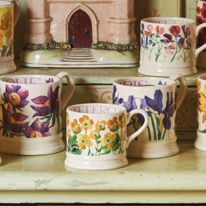 Mug: 1 x 300ml Emma Bridgewater Blue Iris Half Pint Mug, Ceramic