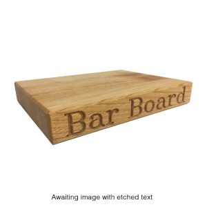 Bar Board: 15cm x 20cm Board with 'Gin & Tonic' and 'Bar Board' Text, Olive Ash Wood