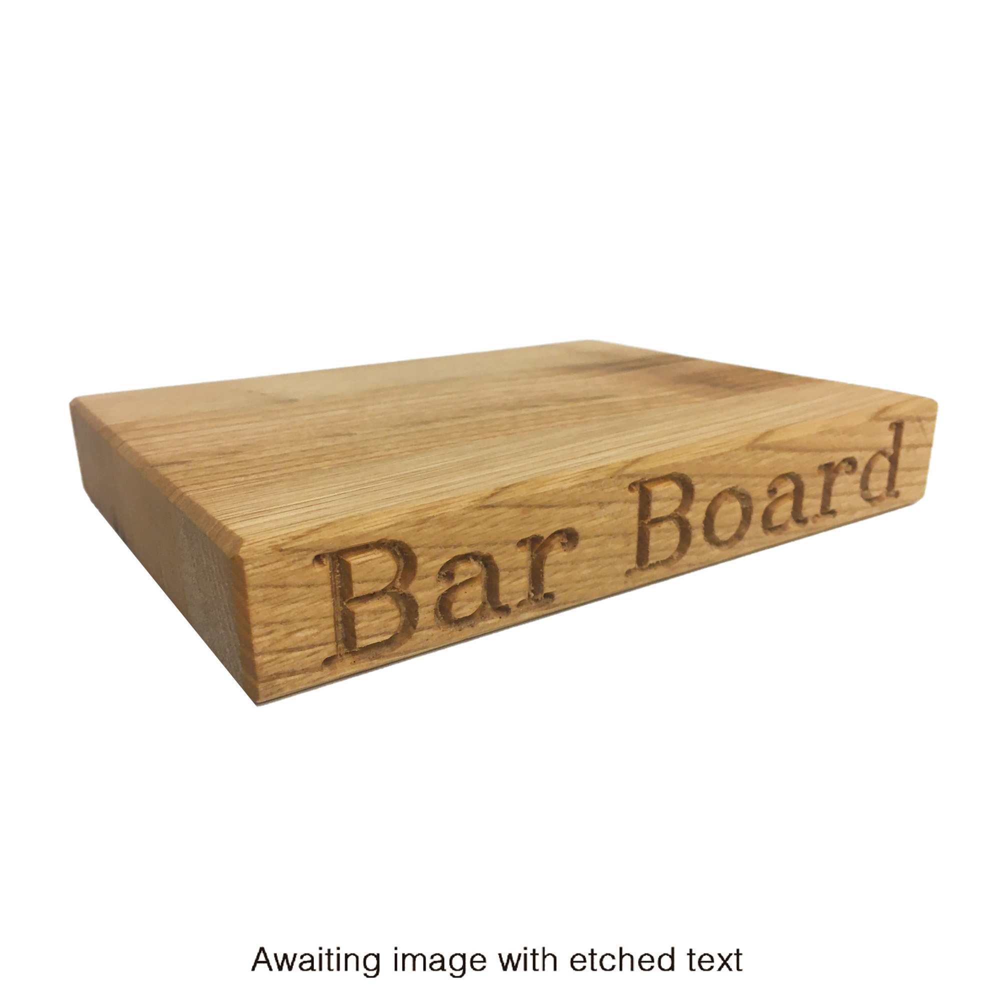 Bar Board: 15cm x 20cm Board with 'Gin & Tonic' and 'Bar Board' Text, Olive Ash Wood