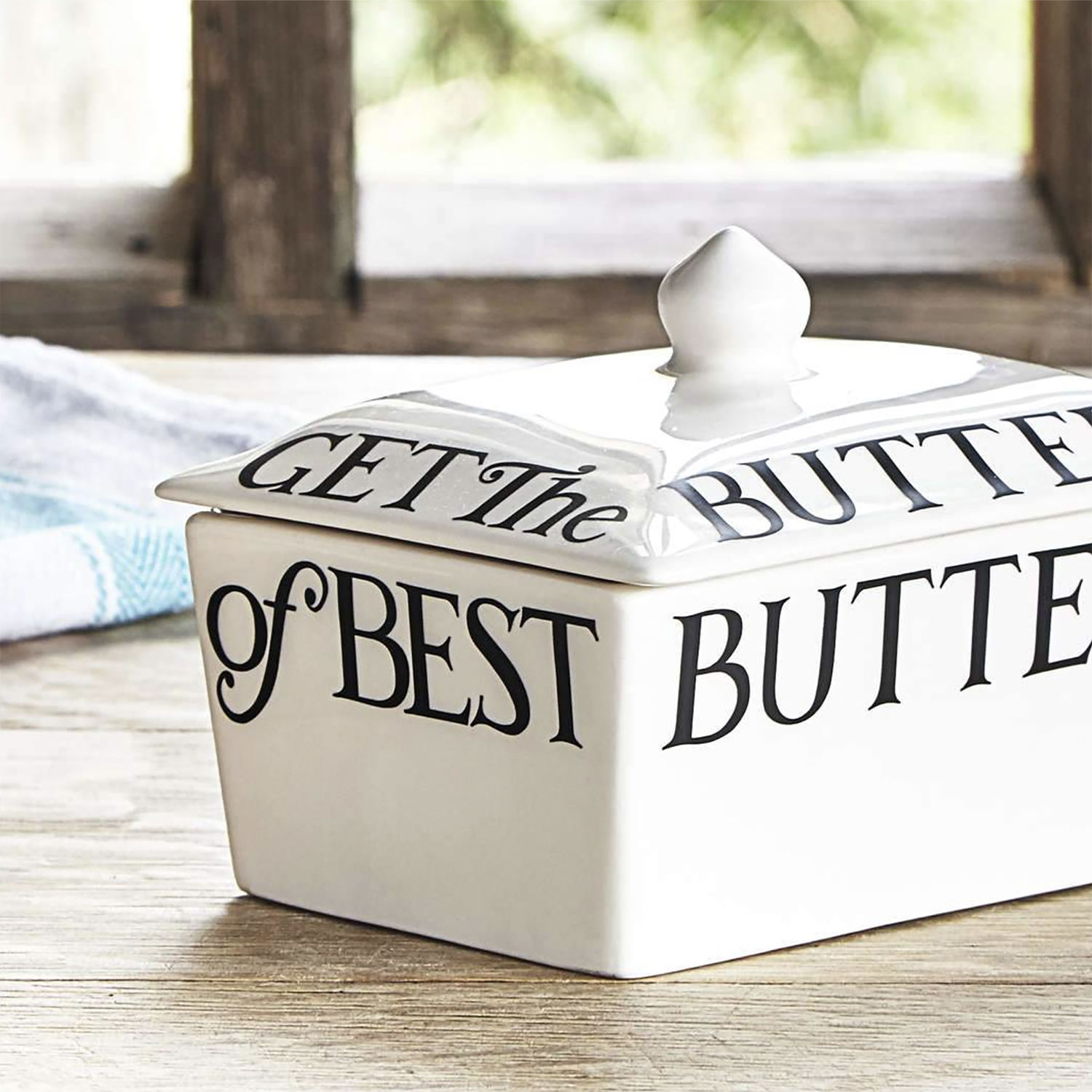 Butter Dish: Emma Bridgewater Black Toast Butter Dish, Ceramic - Image 2