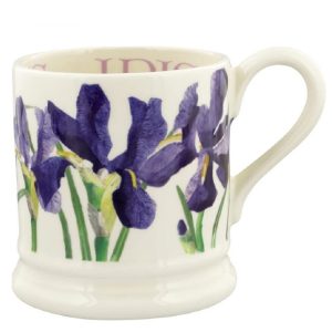 Mug: 1 x 300ml Emma Bridgewater Blue Iris Half Pint Mug, Ceramic