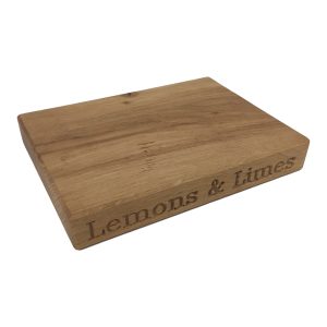 Bar Board: 15cm x 20cm Board with 'Lemons & Limes' and 'Bar Board' Text, Oak Wood