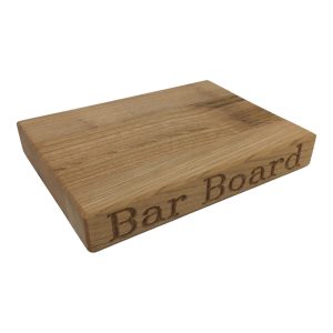 Bar Board: 15cm x 20cm Board with 'Gin & Tonic' and 'Bar Board' Text, Oak Wood