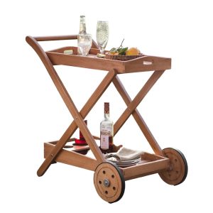 Drinks Trolley: Tarifa Outdoor Drinks Trolley, Eucalyptus Wood
