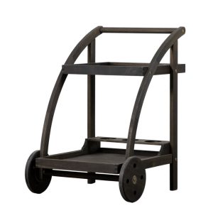 Drinks Trolley: Volos Drinks Trolley, Black Acacia Wood
