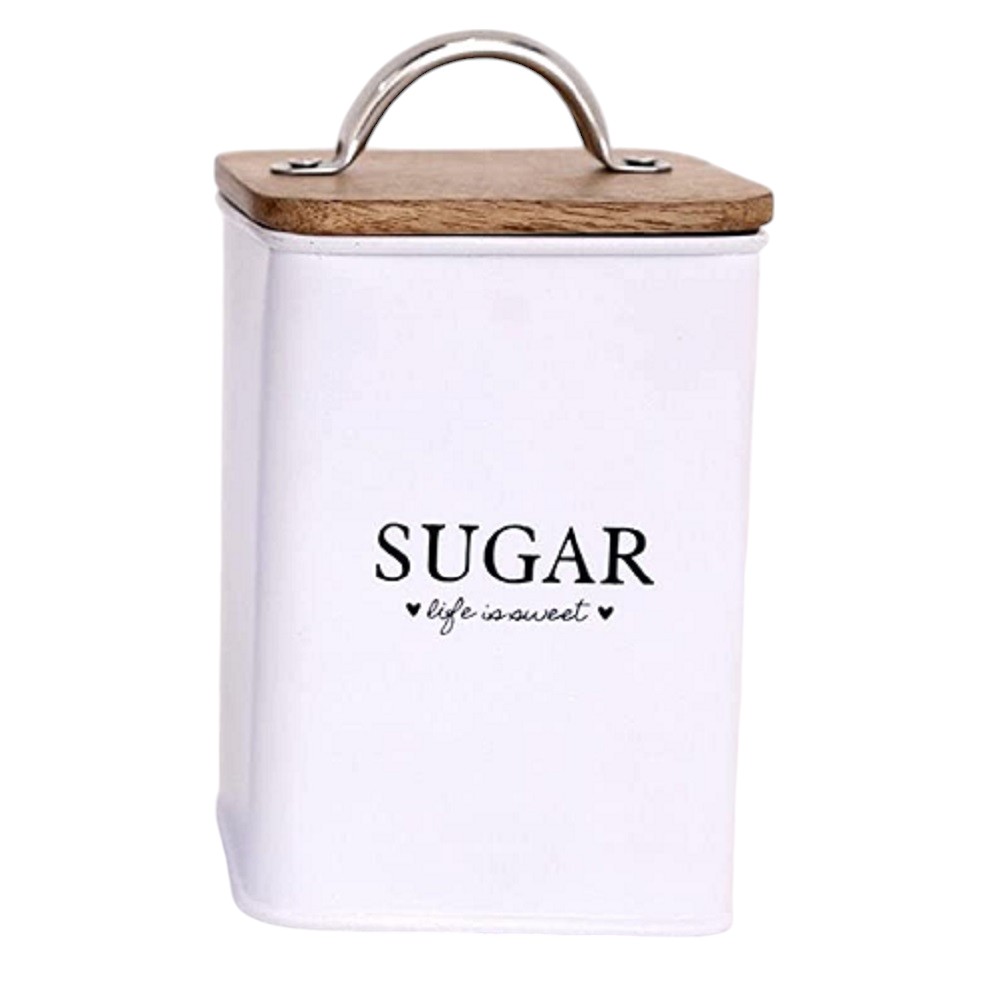 Tin Set: 3 x Heart of the Home Tea, Coffee and Sugar Tins, Cream