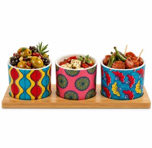 Mezze Bowl Set: 3 x Batik Mezze Set, Dolomite Stone