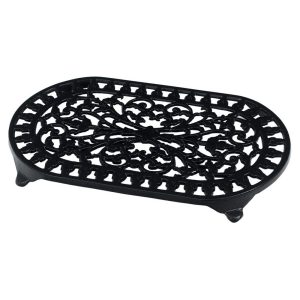 Trivet: 1 x 34.5cm x 20.5cm Oval Trivet, Black