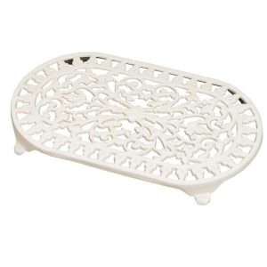 Trivet: 1 x 34.5cm x 20.5cm Oval Trivet, Cream