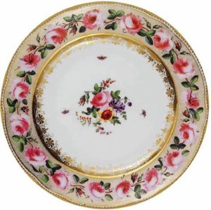 Dinner Plate: 1 x 26cm Pink Roses Dinner Plate, Tin