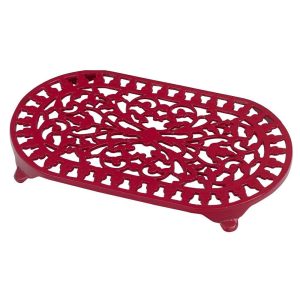 Trivet: 1 x 34.5cm x 20.5cm Oval Trivet, Red