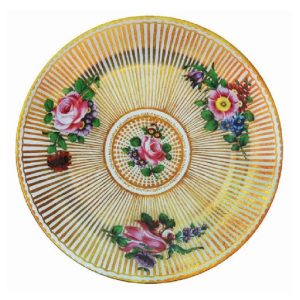 Dinner Plate: 1 x 26cm Ashmolean Worcester Gilt Stripes Dinner Plate, Tin