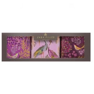 Caddy Set: 3 x 10.5cm Sara Miller Haveli Garden Tins, Square