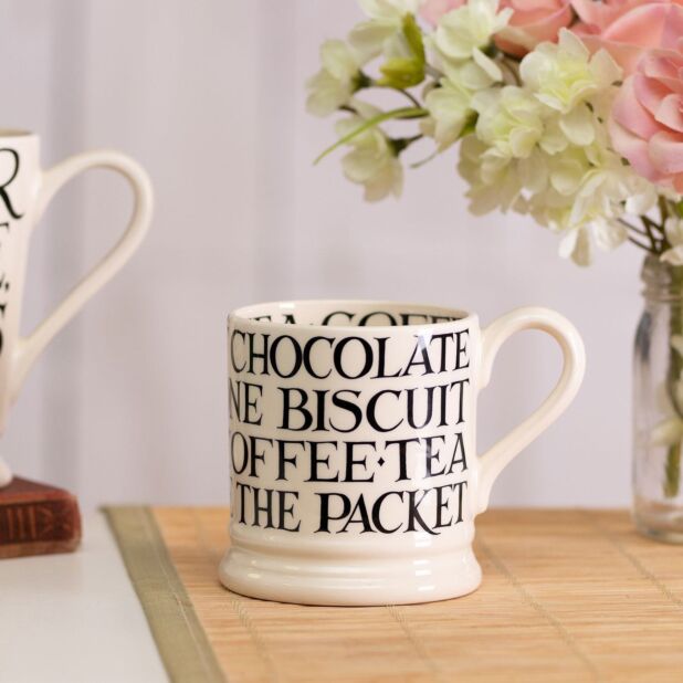 Mug: 1 x 300ml Emma Bridgewater Black Toast All Over Writing 1/2 Pint Mug, Ceramic - Image 3