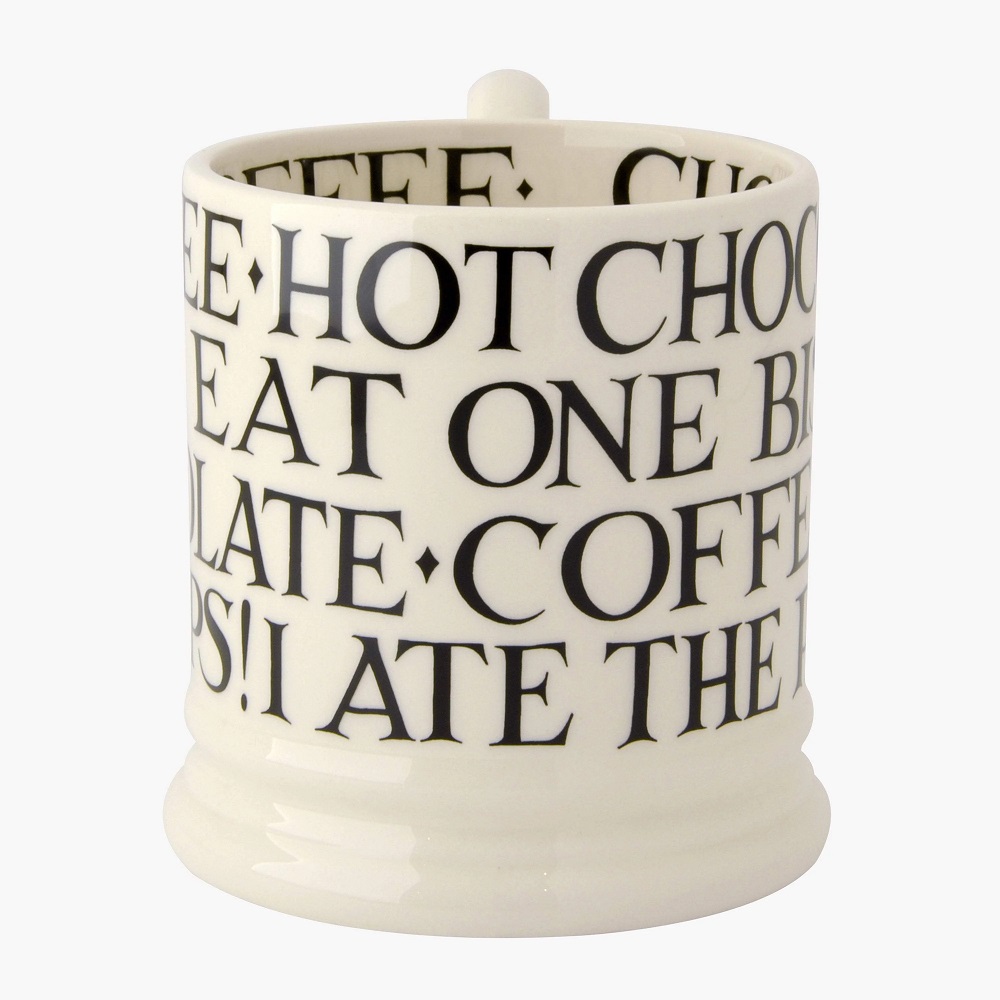 Mug: 1 x 300ml Emma Bridgewater Black Toast All Over Writing 1/2 Pint Mug, Ceramic - Image 2
