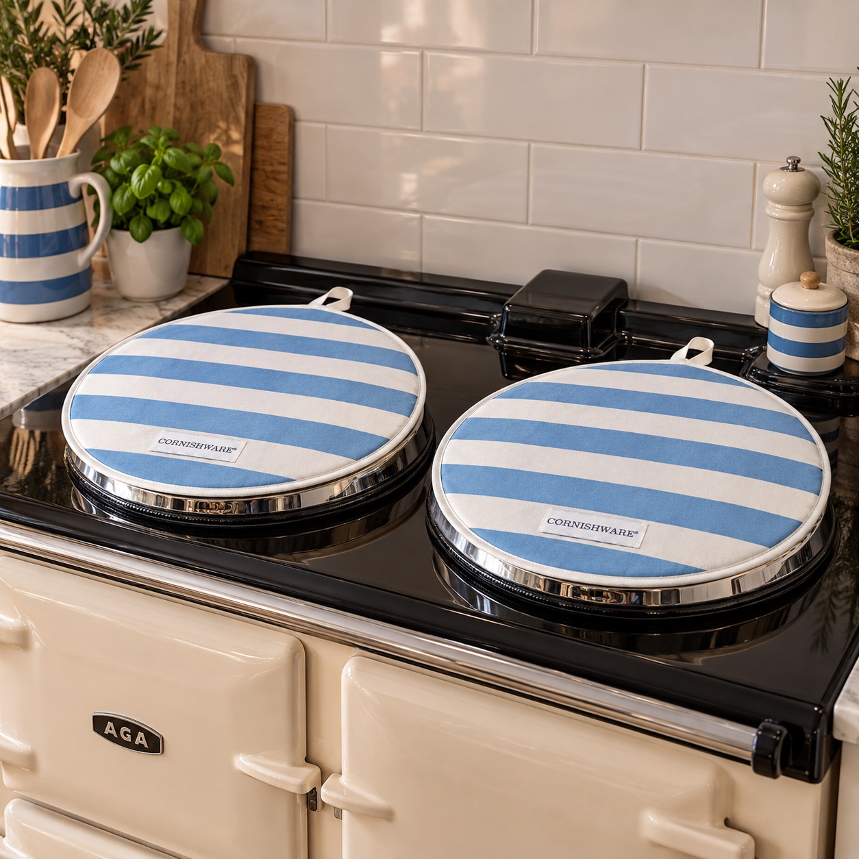 Hob Cover: Cornishware Aga Cover, Cotton