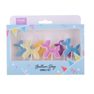 Cake Candles: 6 x Balloon Dog Cake Candles