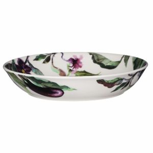 Pasta Bowl: 24cm Emma Bridgewater Aubergine & Flowers Medium Pasta Bowl, Ceramic