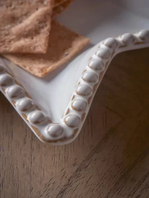 Snack Bowl Set: 3 x Beaded Star Bowls, Stoneware