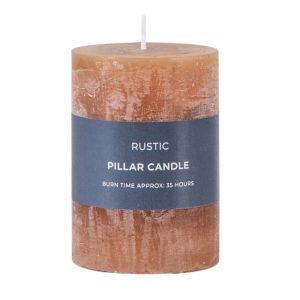 Candles: 2 x 9.5cm x 7cm Pillar Candle, Amber