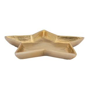 Snack Tray/Tray: 31.5cm Gold Star Tray, Aluminium