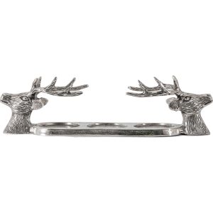 Candle Holder: 3 Candle Stag Candle Holder, Aluminium