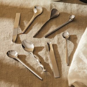 Coffee Spoon Set: 8 x Alessi Caffe Coffee Spoons, Stainless Steel
