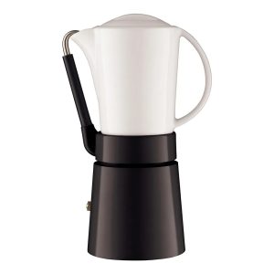 Italian Espresso Coffee Maker: 4 Cup Aerolatte Caffe Porcellana, Black