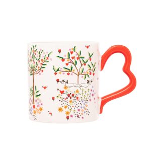 Mug: 1 x 275ml Cath Kidston Oh My Heart Handle Mug, Ceramic