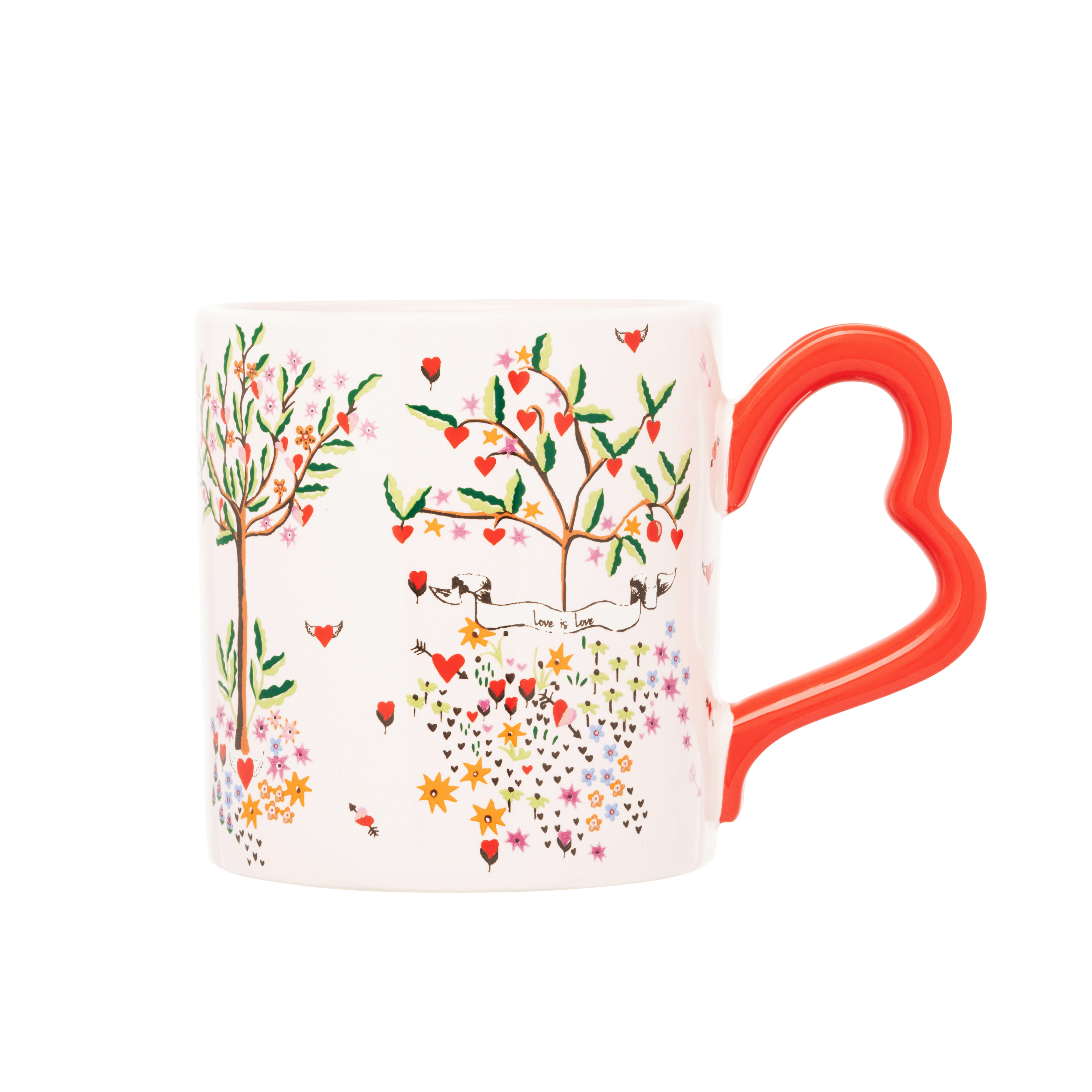 Mug: 1 x 275ml Cath Kidston Oh My Heart Handle Mug, Ceramic