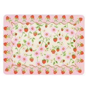Placemat Set: 4 x Cath Kidston Strawberry Table Mats, Cork Backed